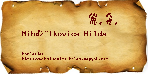 Mihálkovics Hilda névjegykártya